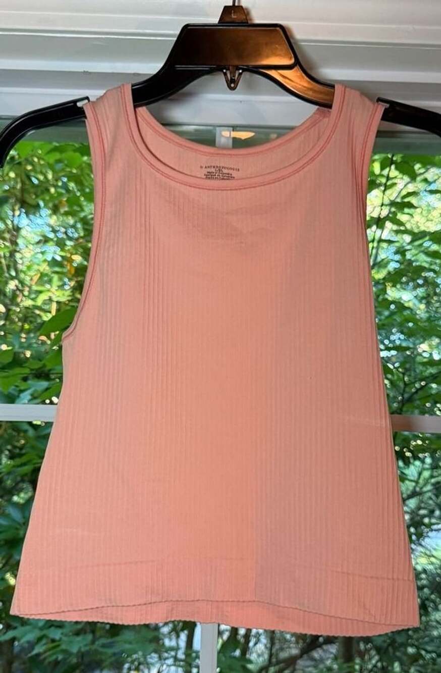 Anthropologie Seamless Ribbed High-Neck Tank Top